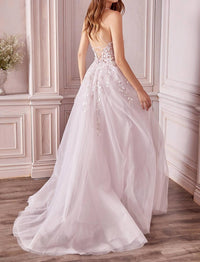 Andrea & Leo Couture Mary Floral Gown in pale mauve - women's dress - detail view