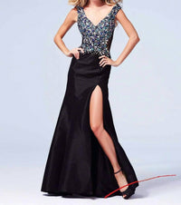Mac Duggal - Jeweled Illusion Bodice Jersey Prom Dress