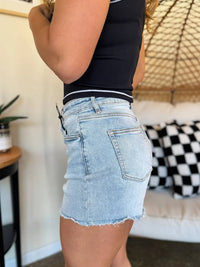 Mica Denim - Frayed Hem Super High Shorts