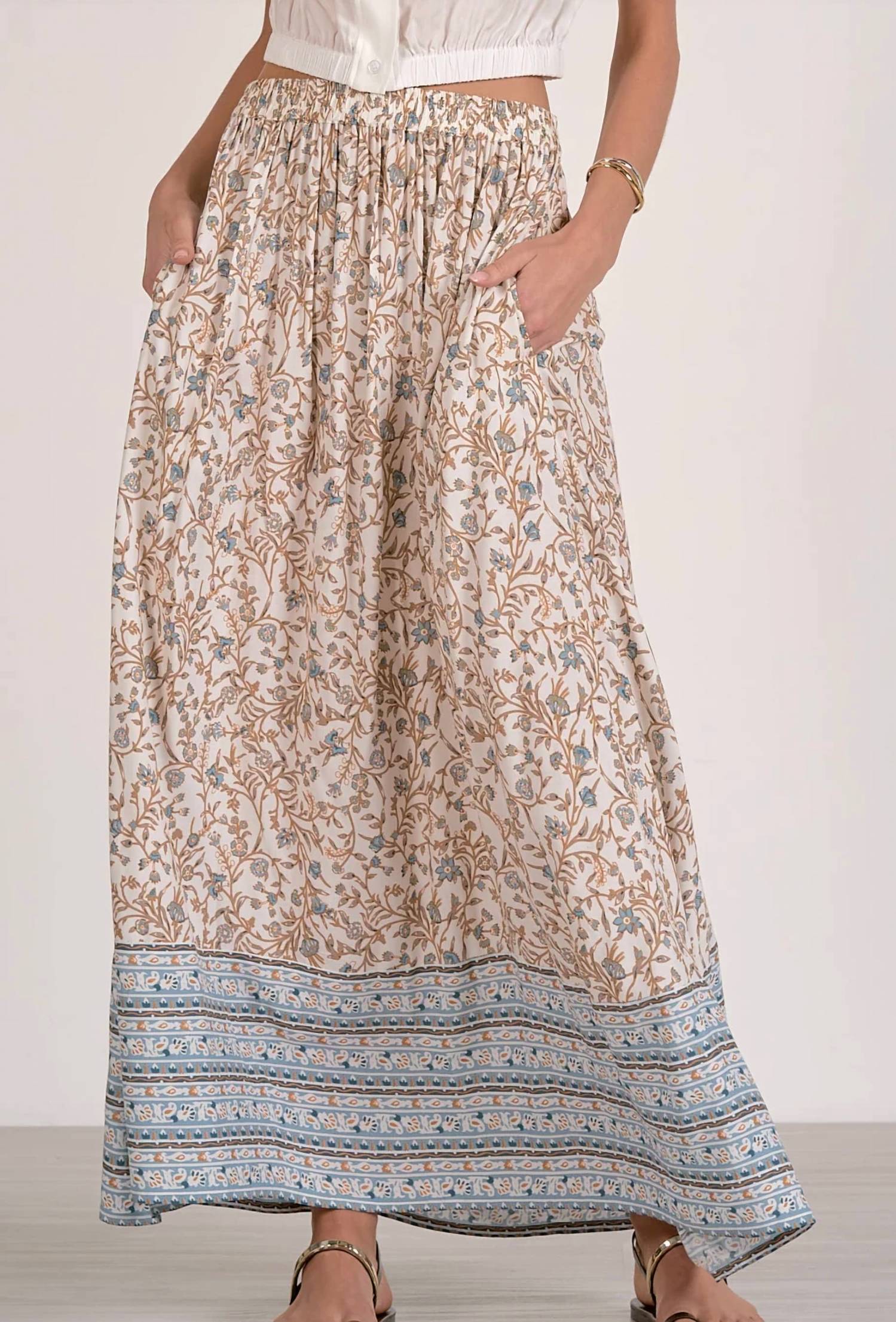 Elan - Drawstring Maxi Skirt