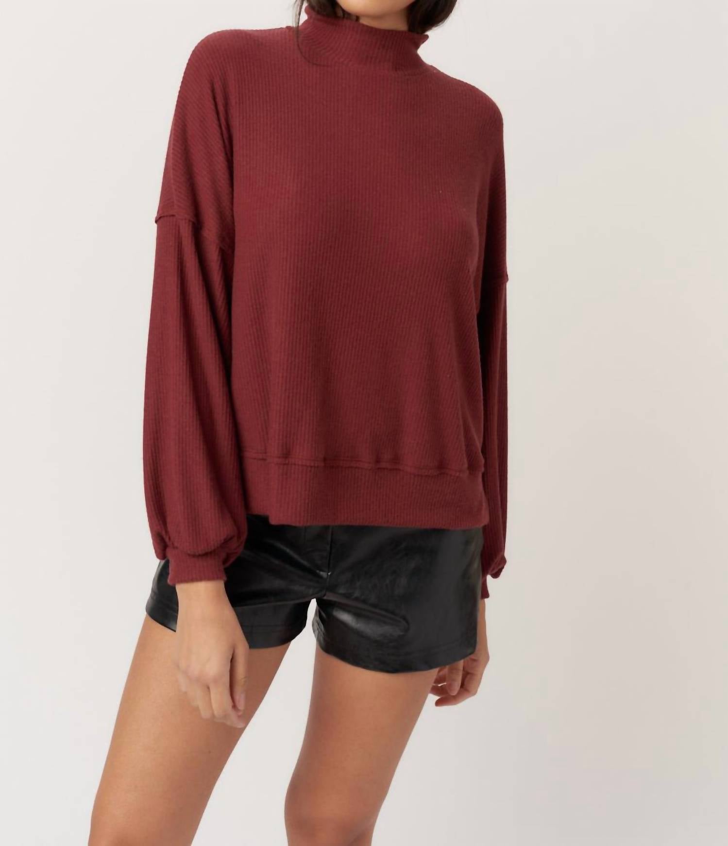 Project Social T - Becca Cozy Rib Funnel Neck Top