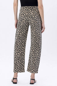 Vervet By Flying Monkey - Wild Ambitions High Rise Leopard Print Barrel Jeans