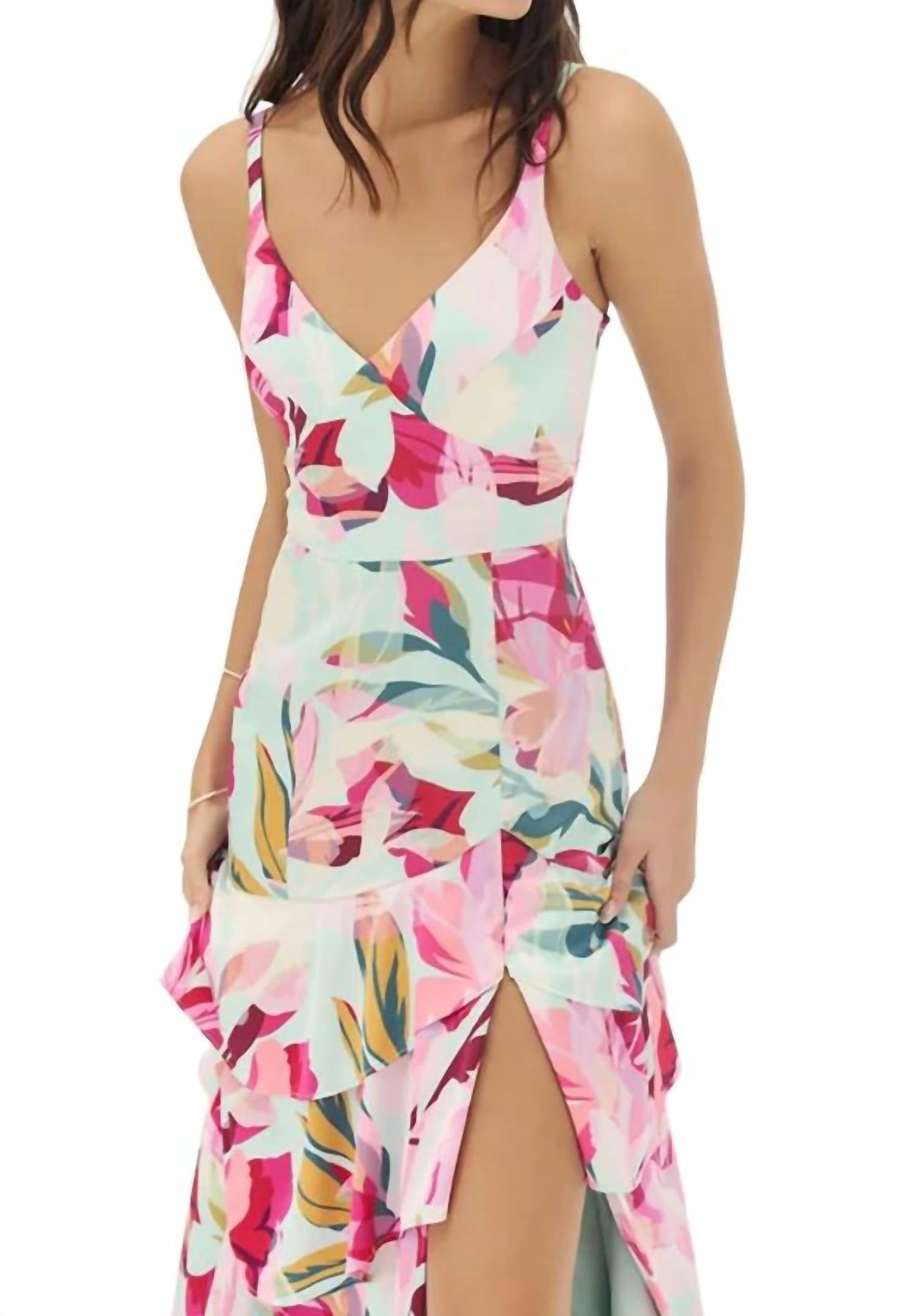 Hutch - Robina-overlay Tropical Dress