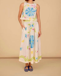 Olivia by Livro DANI TOP in flora painted - women's shirt - detail view