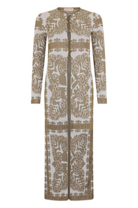 Valentino Women's Elegant Long Dress With Refined Geometric Print in brown - women's item