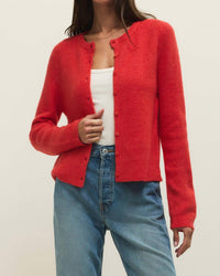 Z Supply Medina Rib Cardigan Sweater Top in red - women's cardigan