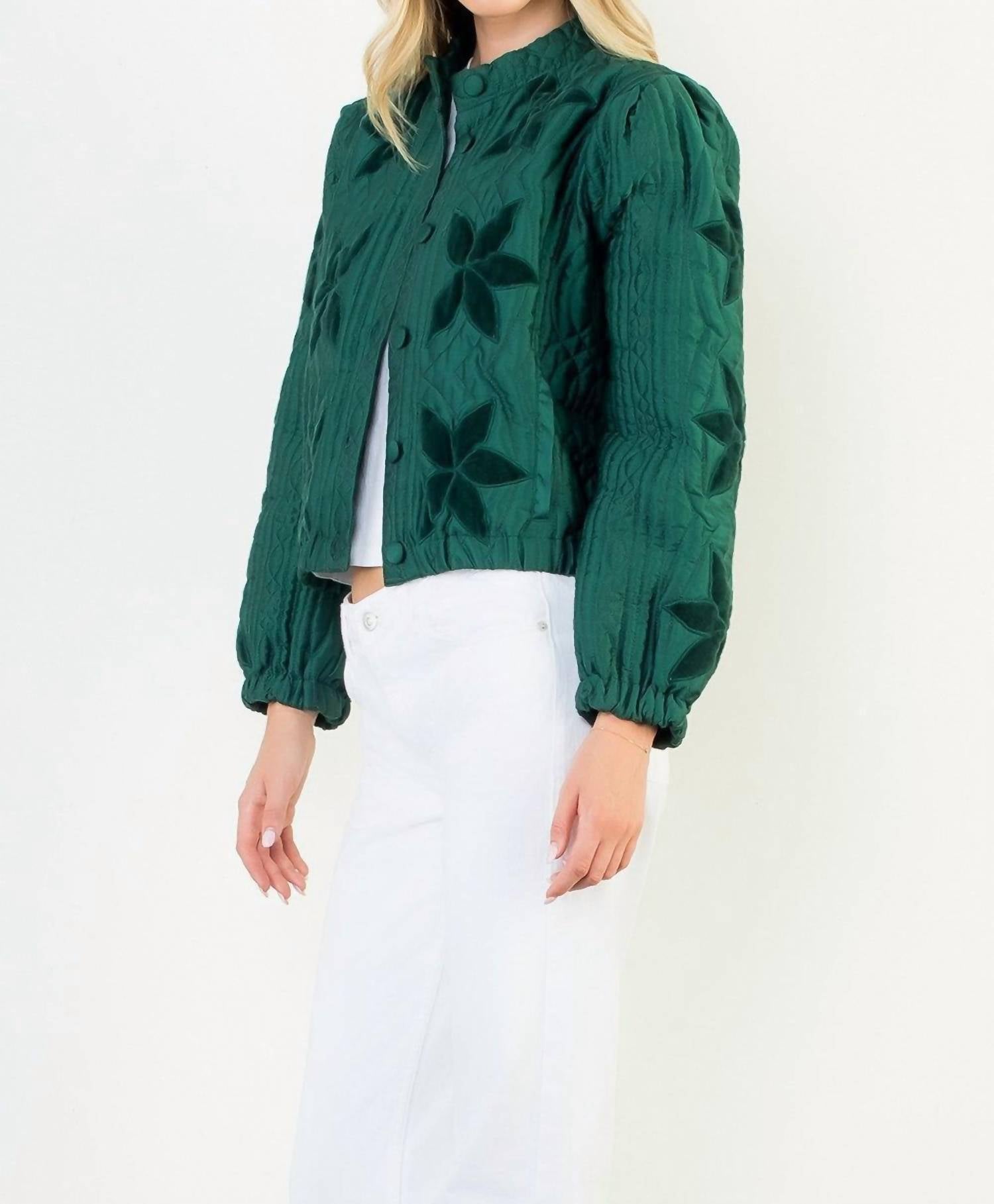 Thml - Velvet Floral Quilted Jacket