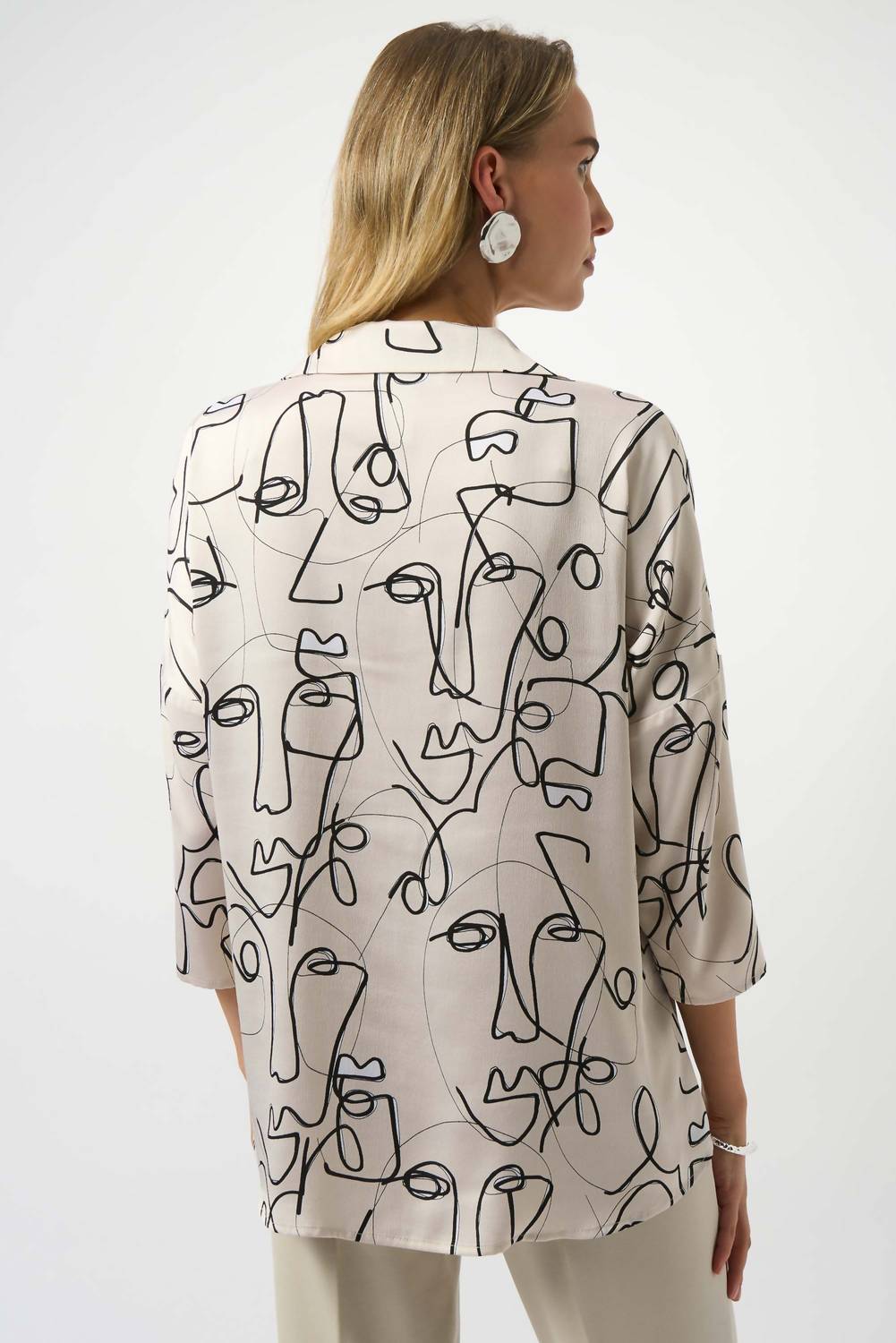 Joseph Ribkoff - Abstract Face Print Boxy Top