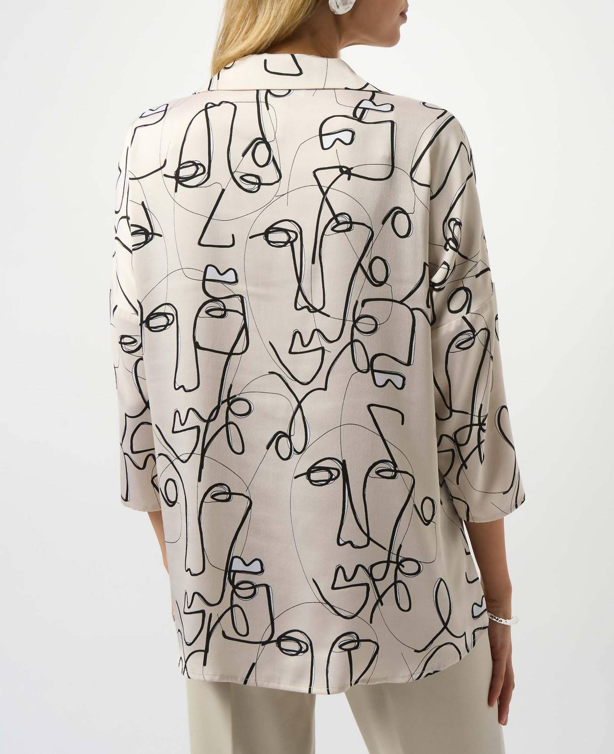 Joseph Ribkoff - Abstract Face Print Boxy Top