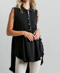 Umgee - Frayed Sleeveless Tunic