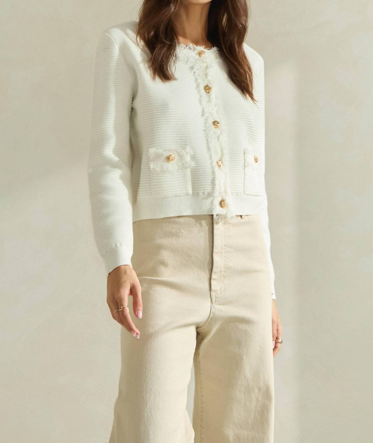 Able - Frayed Edge Cardigan Jacket