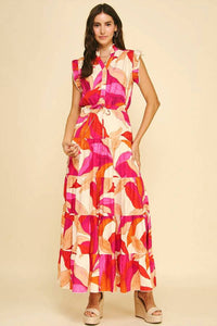 Pinch - Leaf Print Button Down Dress
