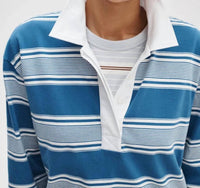 Rag & Bone - Kelly Boxy Striped Long-Sleeve Polo