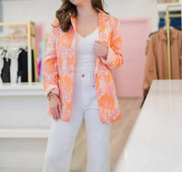 2.7 August Apparel - Floral Jacquard Blazer