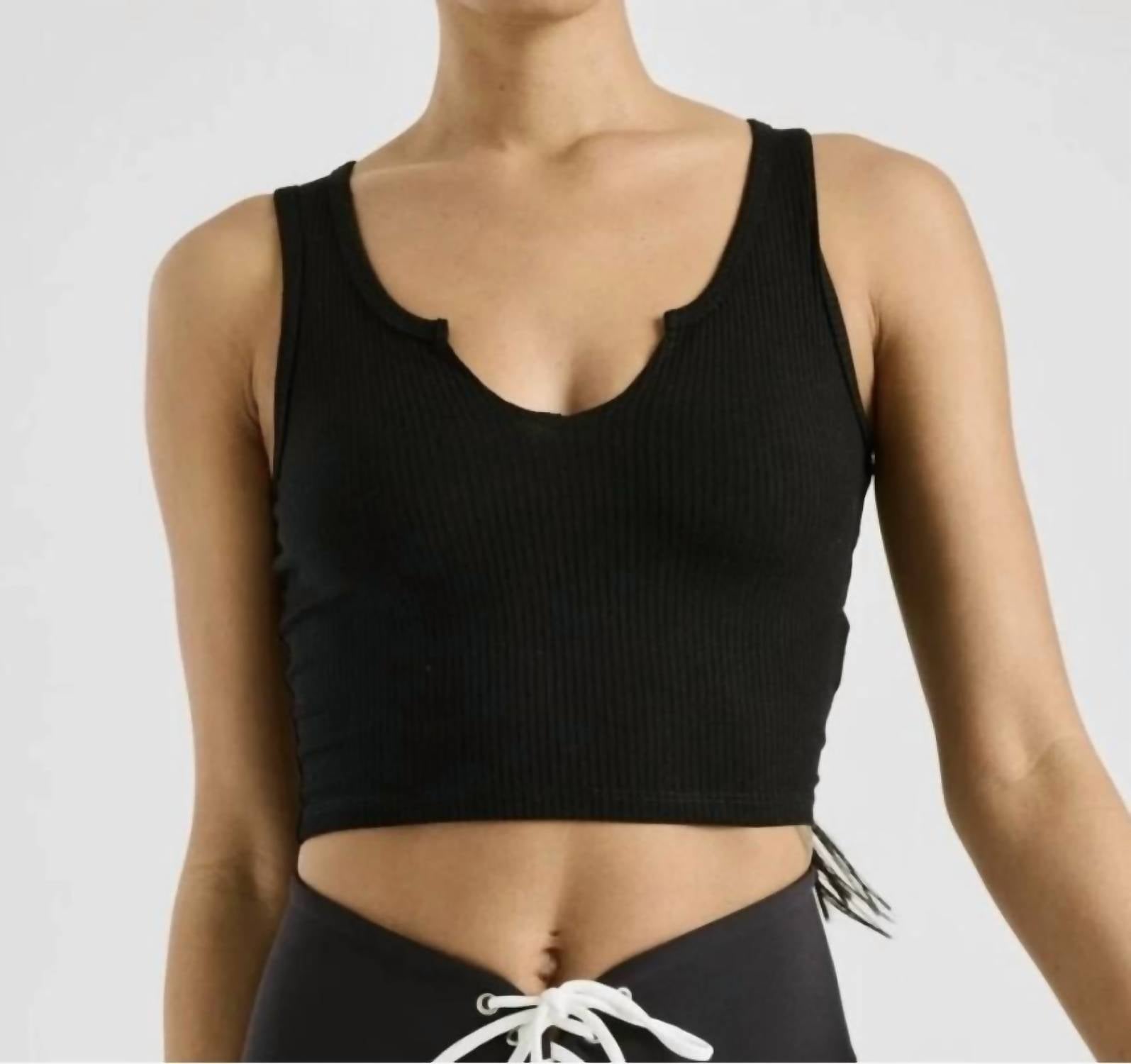 YEAR OF OURS Notch Tank in black - women's shirt