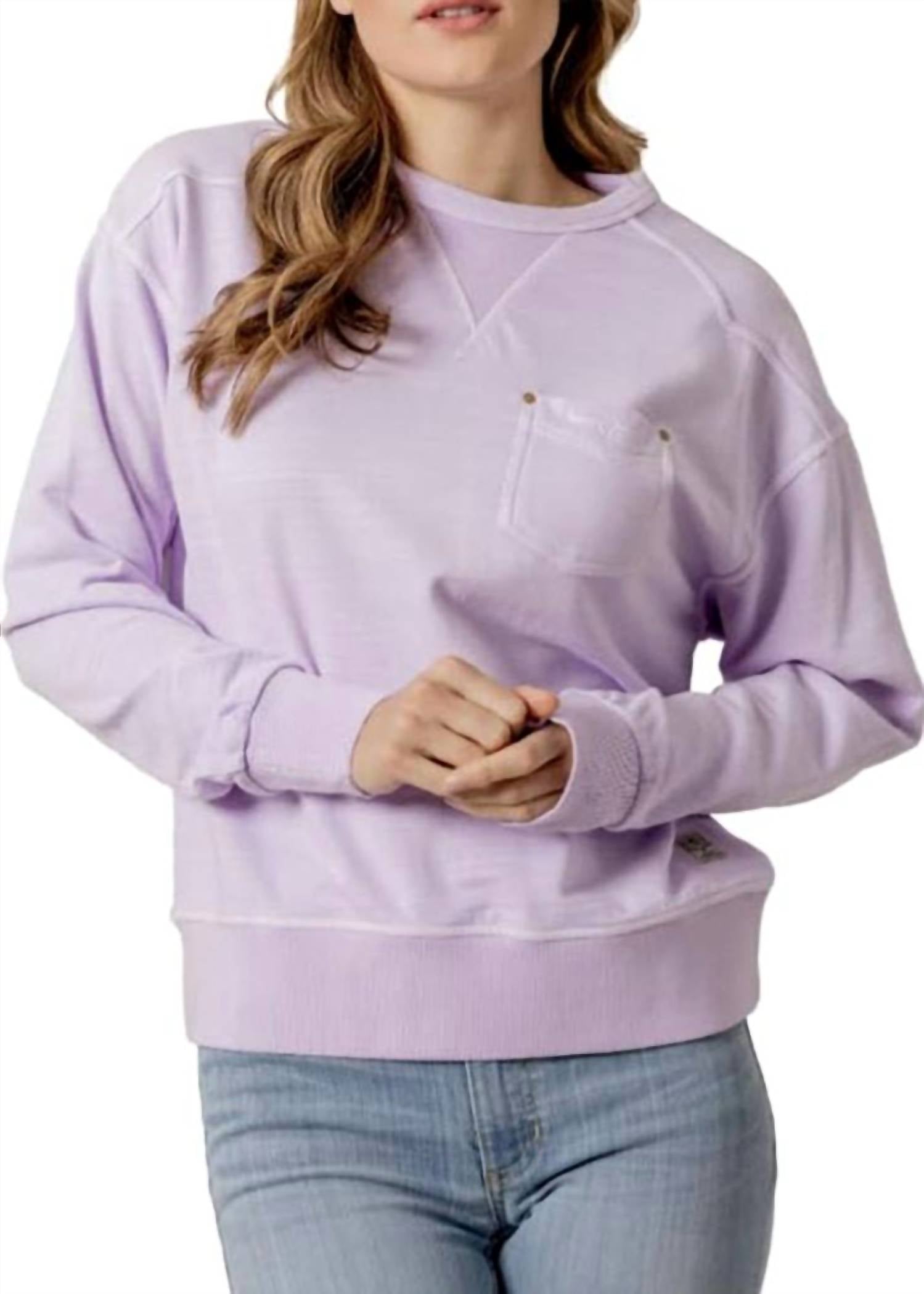 Kimes Ranch Women's Gina Western Crew Sweatshirt in lavender - men's shirt