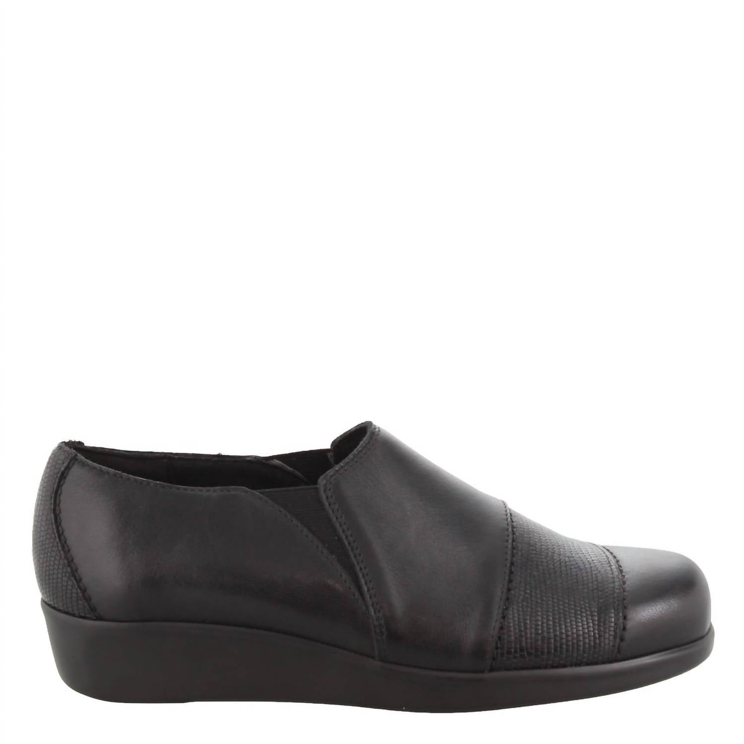 SAS Women's Nora Slip On Loafer in black lizard - women's flats