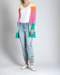APNY Rainbow Stripe Cardigan in multi - women's cardigan - view 4