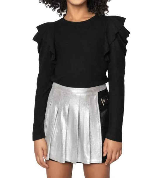 Mia - Girls' Fleece Ruffled Top