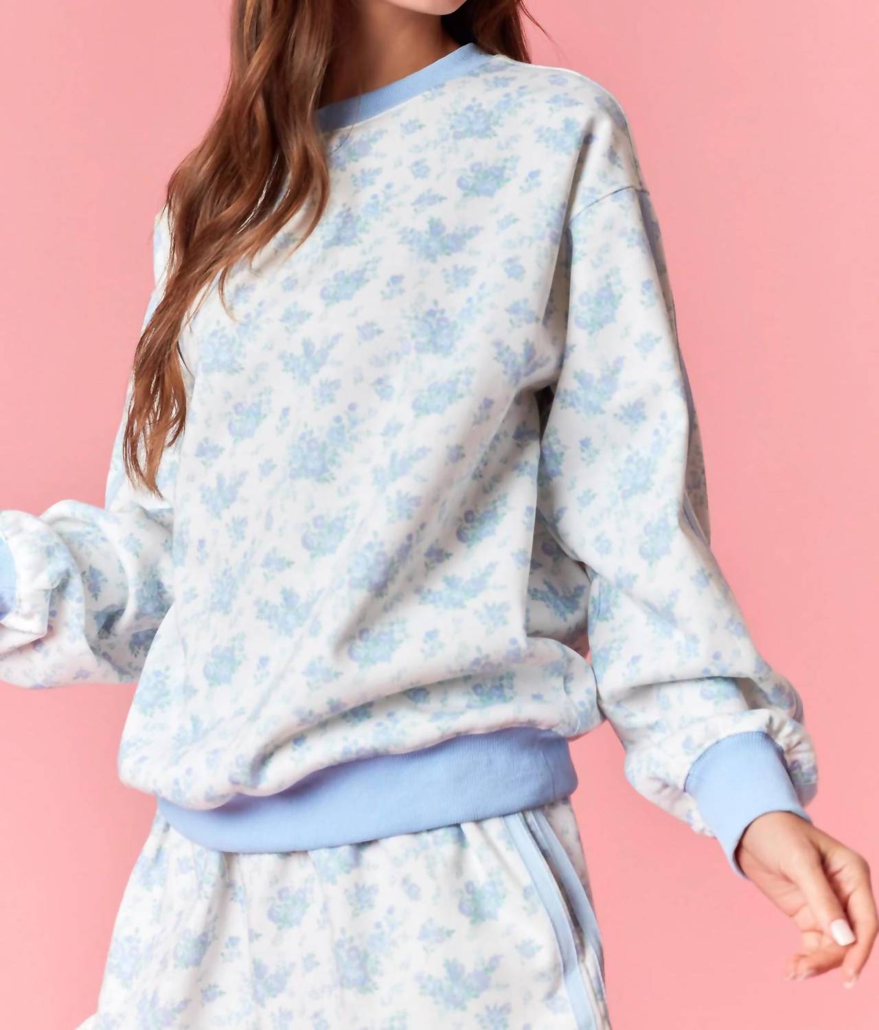 Peach Love - Soft Skies Floral Sweatshirt