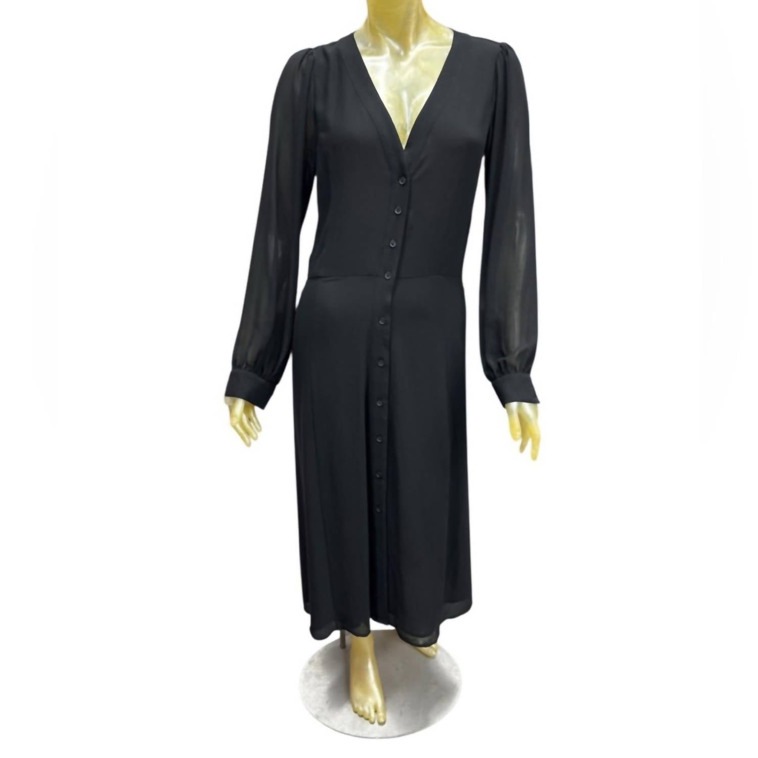 MICHAEL KORS Elegant Button-down Midi Dress in black - women's dress - detail view