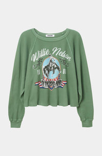 Daydreamer - Willie Nelson 1980 Cowboy Raglan Thermal Sweatshirt