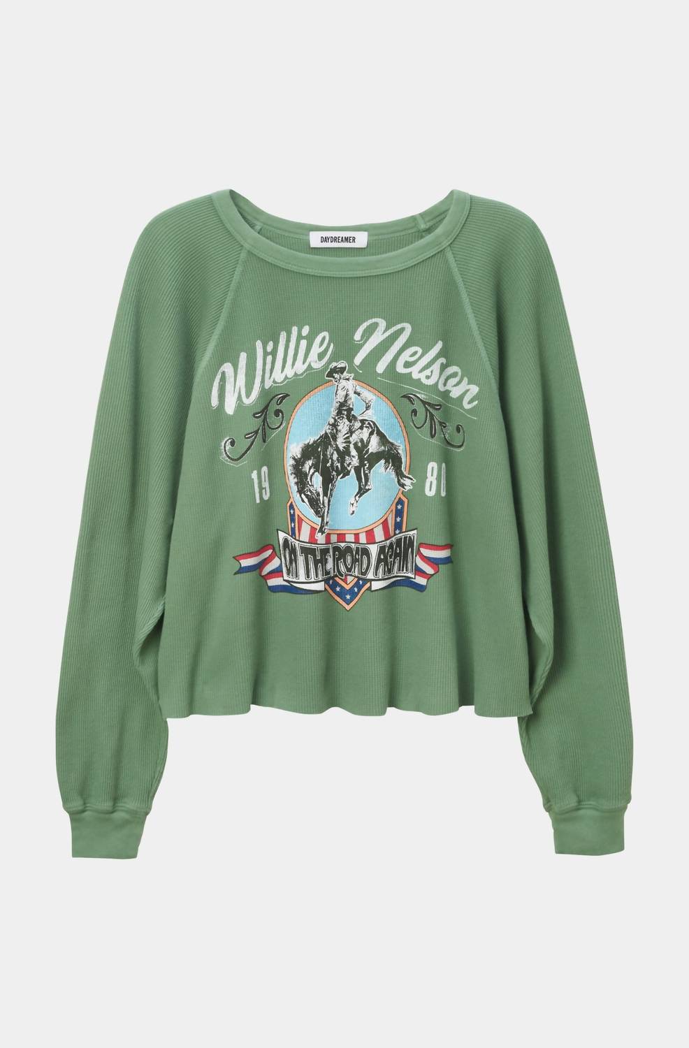 Daydreamer - Willie Nelson 1980 Cowboy Raglan Thermal Sweatshirt