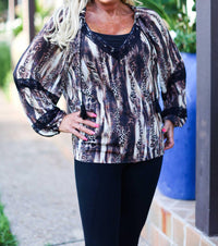 Fiery Feline Boho Top