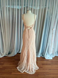 MORILEE Women's Full-Length Lace Dress in blush - women's dress - alternate view