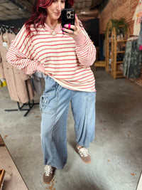Easel Women's Washed Denim Pants in blue - women's jeans - alternate view