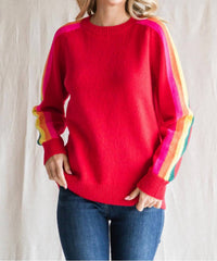 Jodifl - Time to Ride Striped Sleeve Sweater