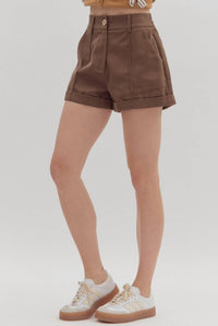 Entro - Nellie High-waist Rolled Cuff Shorts