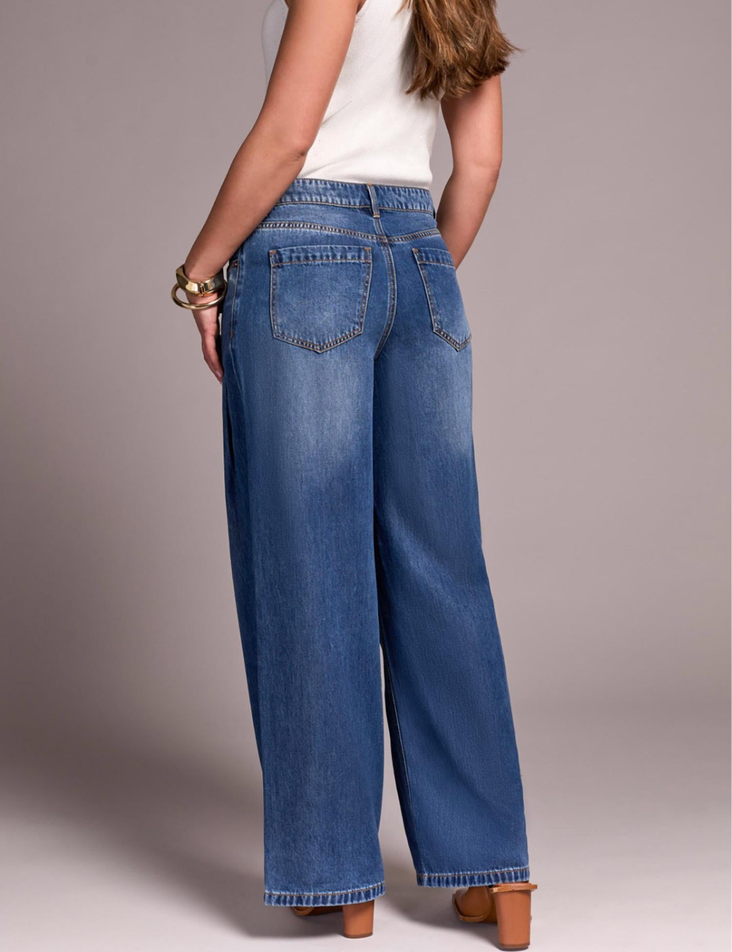 Tribal - Audrey Wide Leg Pleated Jean