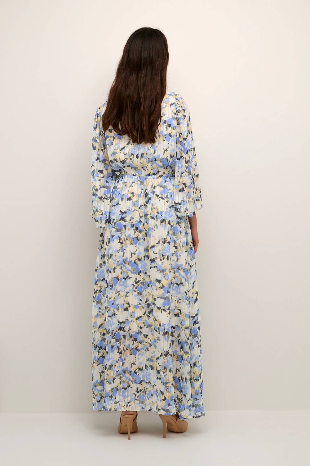 Kaffe - Eva Maxi V-Neck 3/4 Sleeve Dress