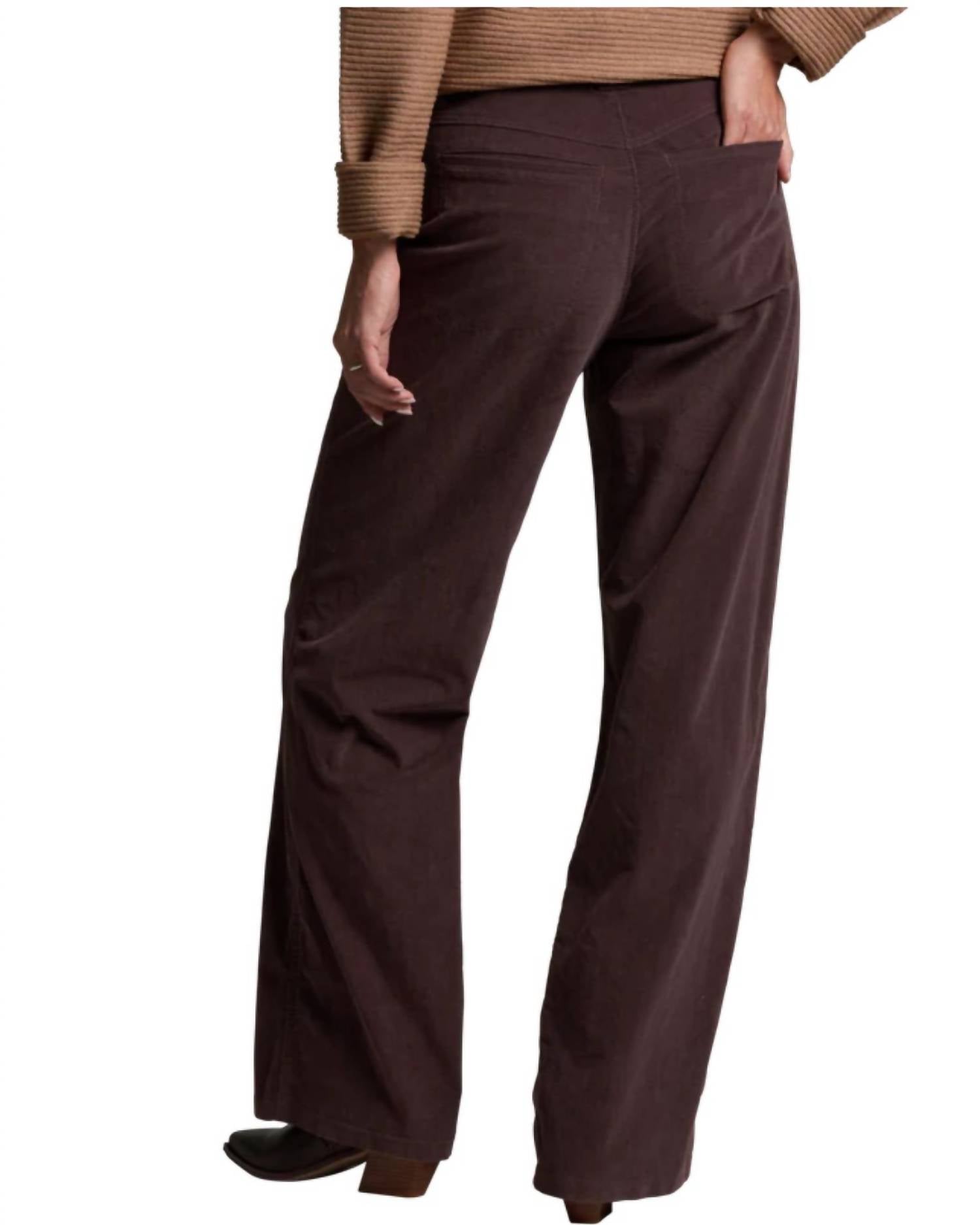 KUHL Lydia Cord Wide Leg Pants in coffee - women's pants - alternate view