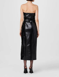 Toccin - Vivian Strapless Croc Leather Dress