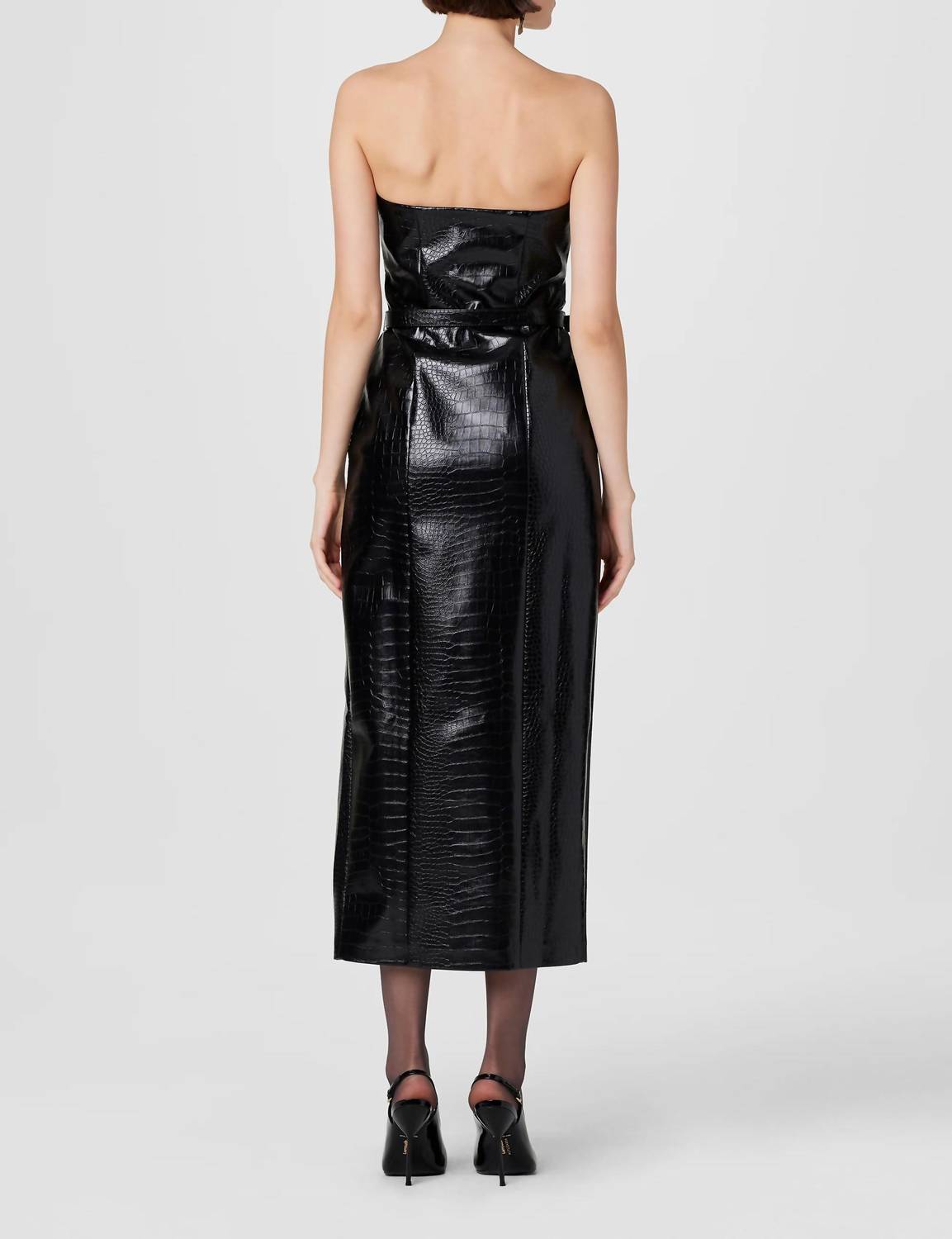 Toccin - Vivian Strapless Croc Leather Dress