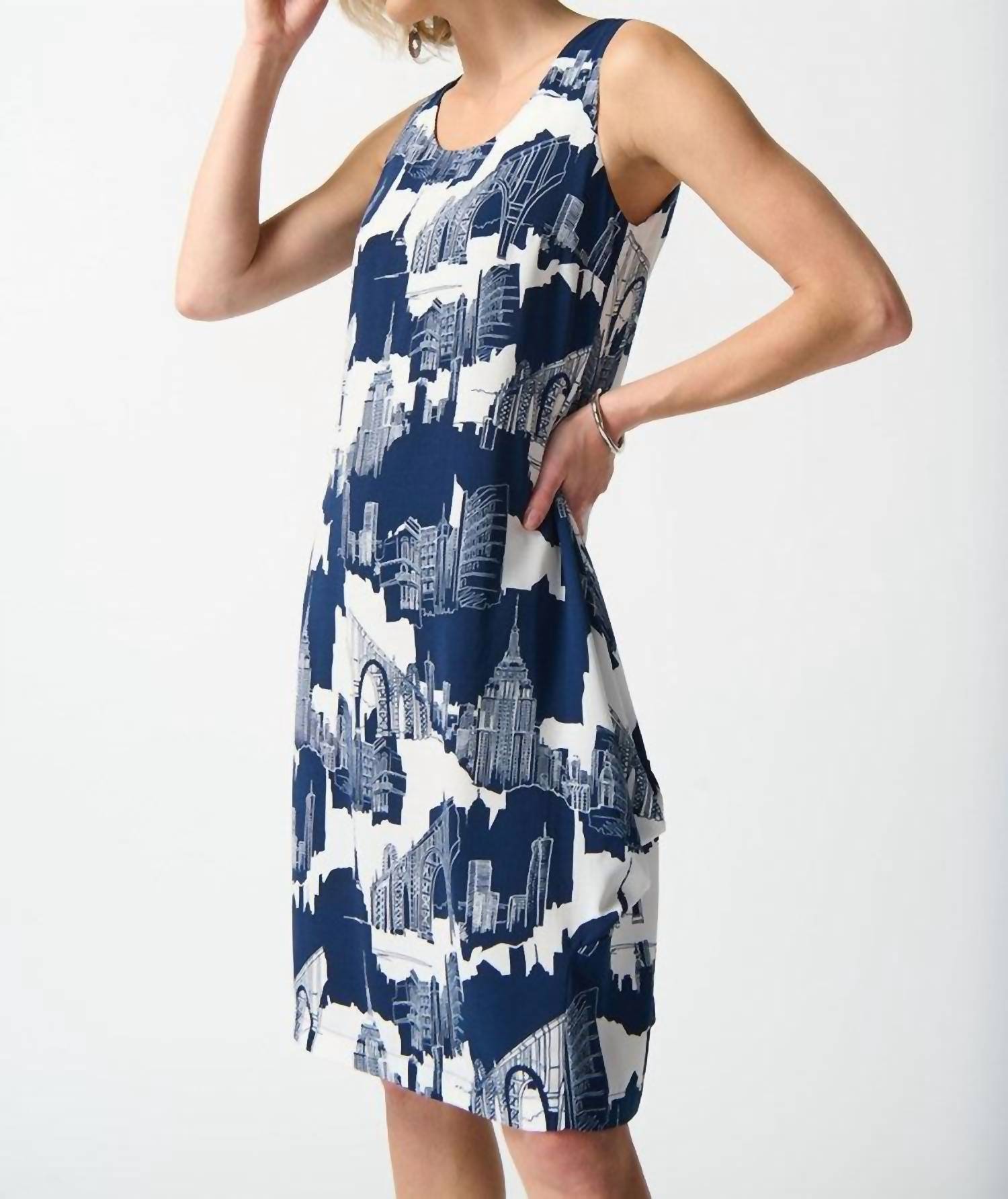 Joseph Ribkoff - Gauze Scenery Print Cocoon Dress