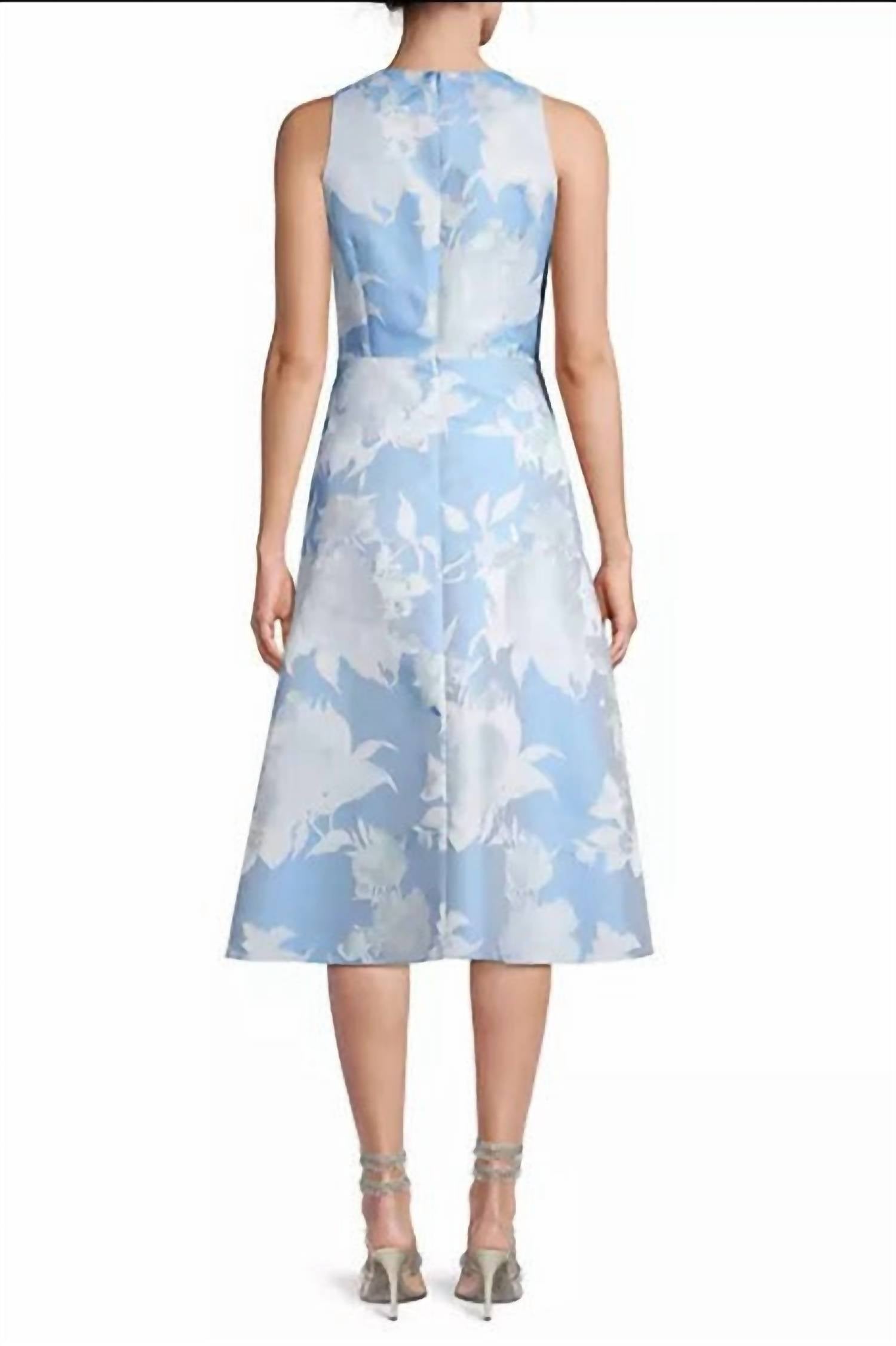 Aidan Mattox - Sleeveless Floral Bodice Jaquard Dress