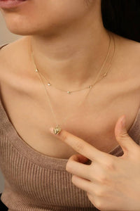 Eklexic - Women's Mini Heart Locket Necklace With Cubic Zirconia