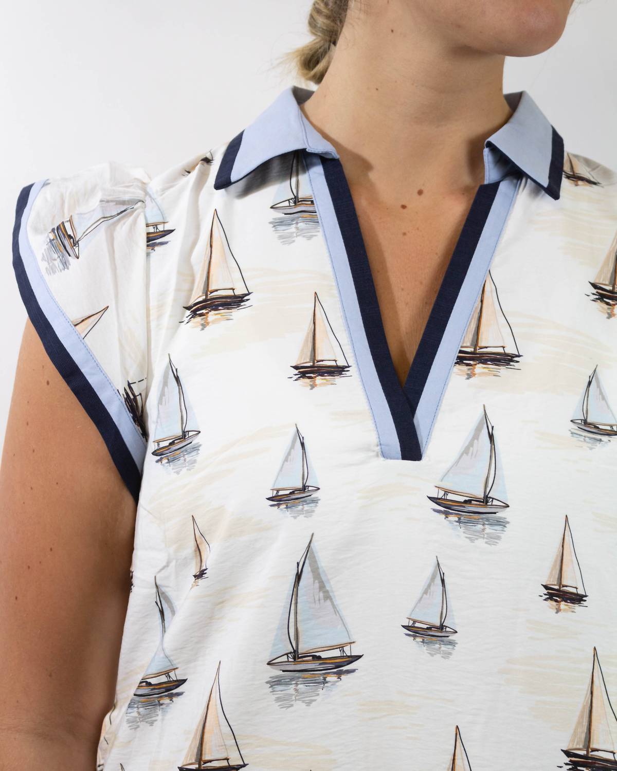Thml - Come Sail Away Flutter Sleeve Dress