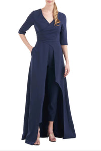 Kay Unger - Women's Walk Through Front Cutout Crepe Jumpsuit