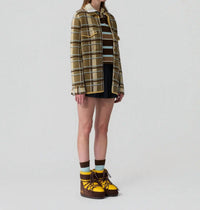 Guest In Residence Plaid Work Shirt in residence plaid work shirt in sole combo - women's shirt - alternate view