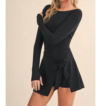 Kimberly C - Long Sleeve Wrap Tie Front Dress