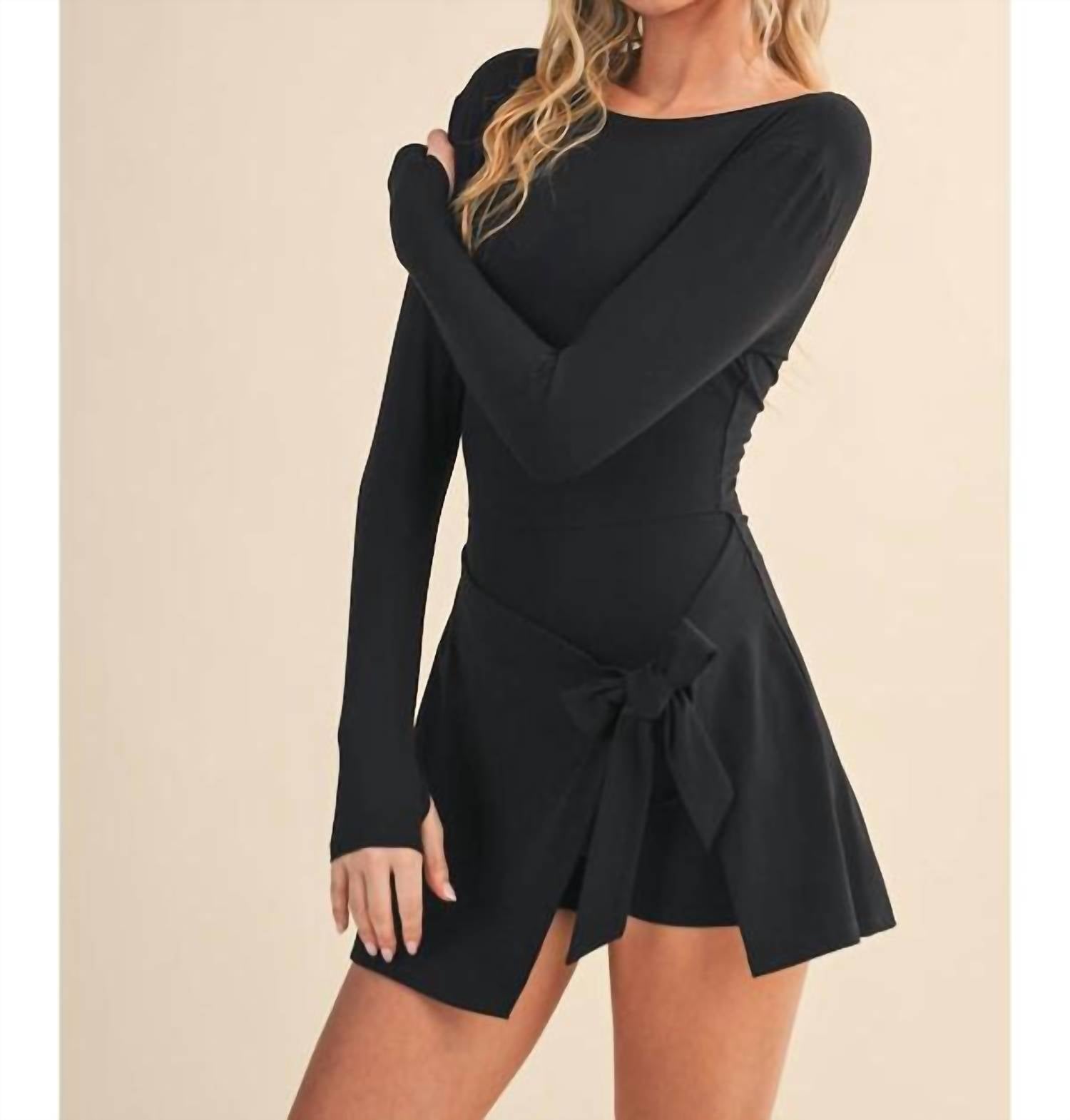 Kimberly C - Long Sleeve Wrap Tie Front Dress