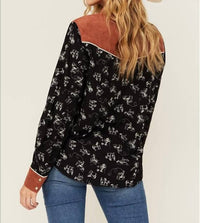 Cruel Girl - Conversation Print Long Sleeve Snap Western Shirt