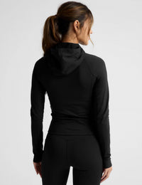 BEYOND YOGA pacer fleece full-zip jacket in black - women's jacket - alternate view