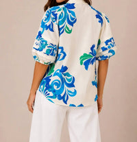 Maude Vivante - Coastal Bloom Cotton Blouse