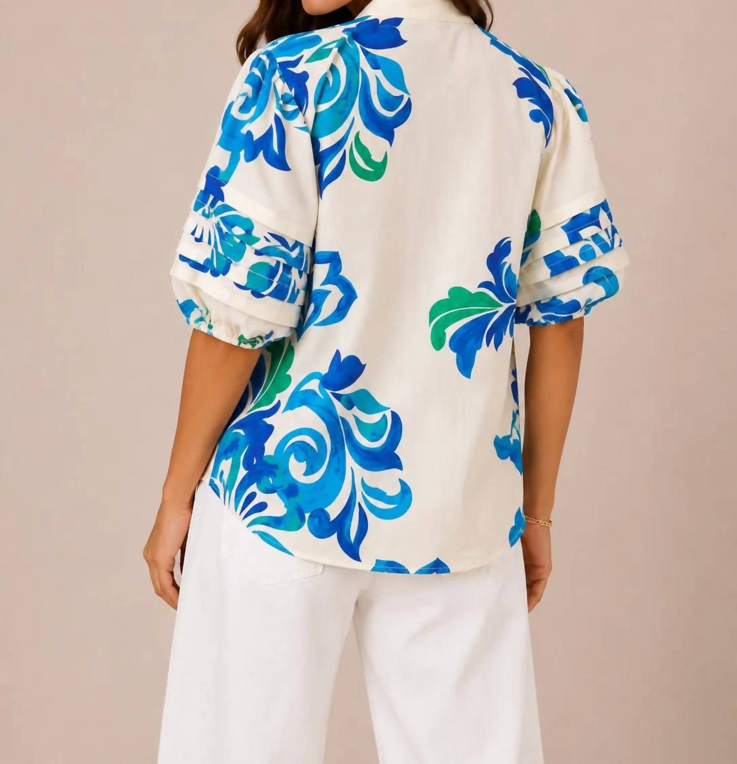 Maude Vivante - Coastal Bloom Cotton Blouse