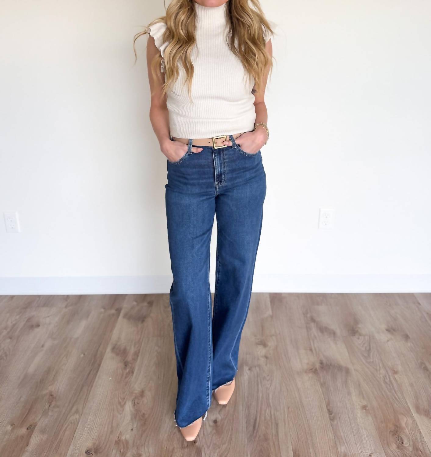 Sadie & Sage - Zoya Ruffle Tank Mock Neck Sweater